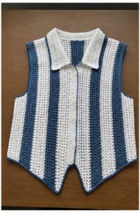 Crochet vest lying flat