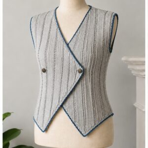 Grey / Silver Crochet Vest