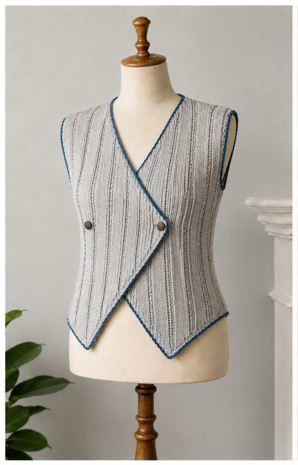 Grey / Silver Crochet Vest