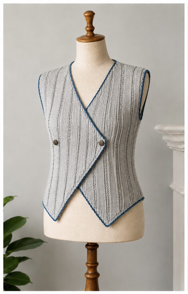 Grey / Silver Crochet Vest